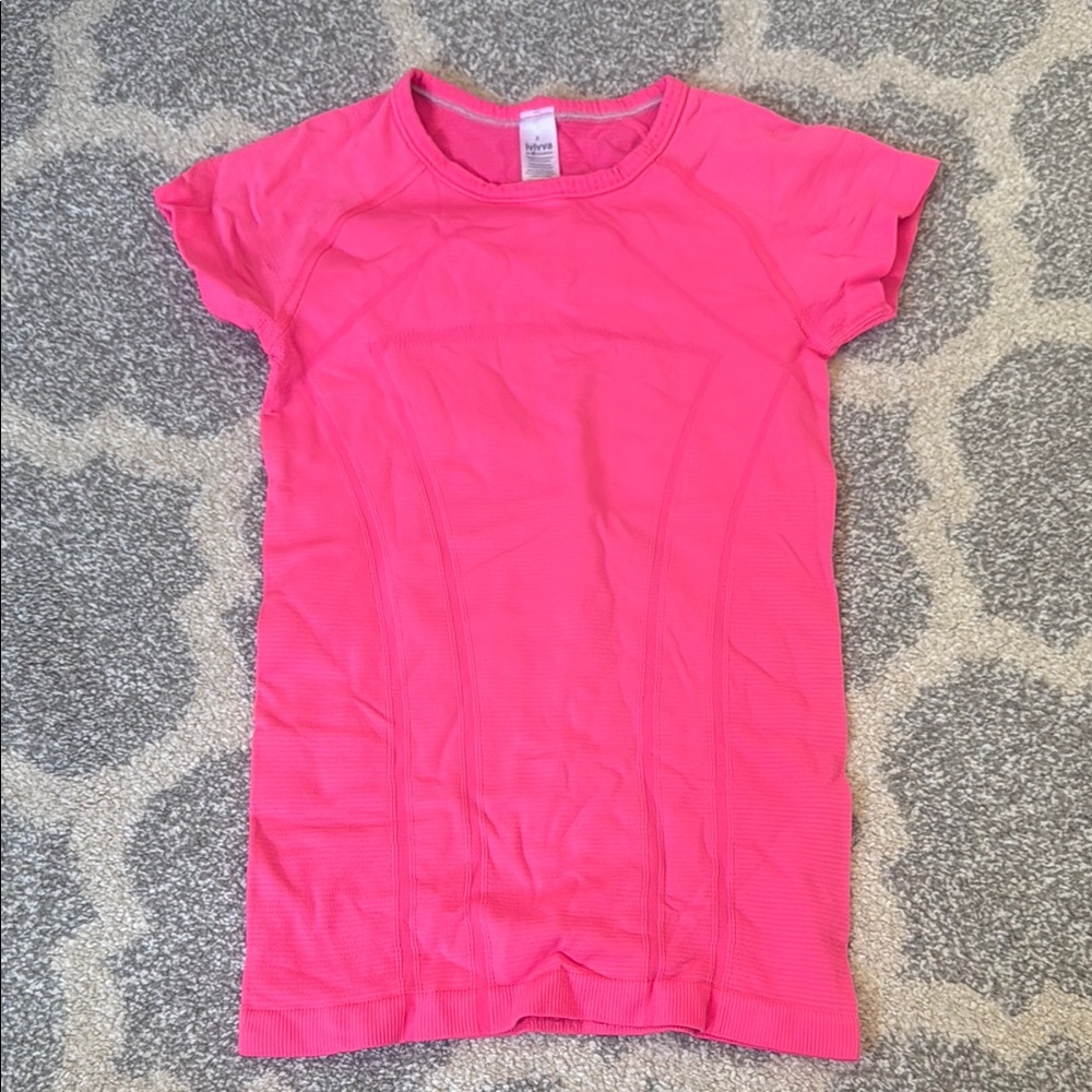 Pink Short Sleeve Athletic Top